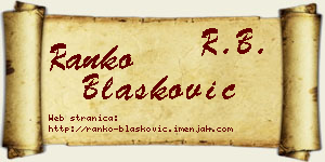 Ranko Blašković vizit kartica